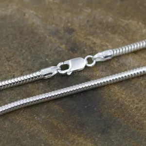 READY TO SHIP Sterling Snake Chain, 3mm Seamless - 925 sterling silver - choice of 16", 18", 20", 24", 30" or 36"