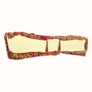 RED AND GOLD STRAIGHT BOW TIE BROOCH