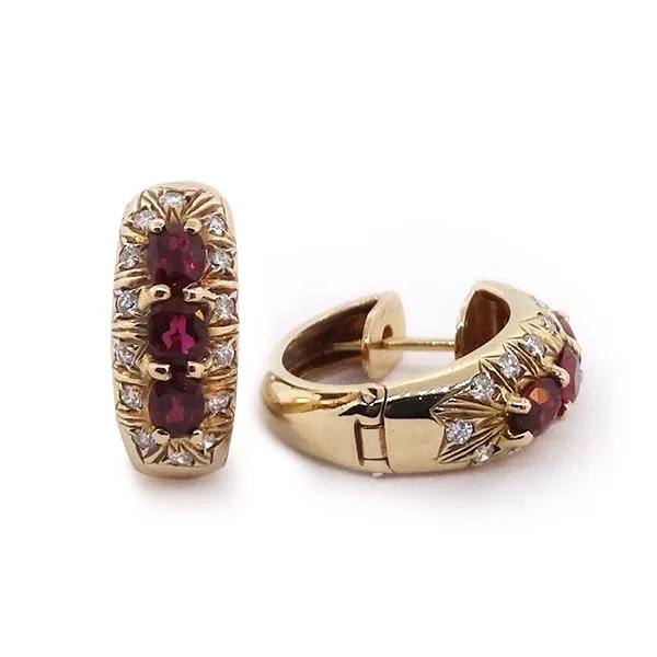 Ruby and Diamond Hoops