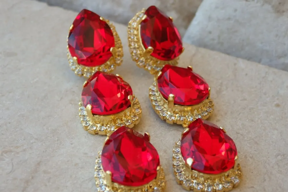 Ruby chandelier Earrings