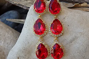 Ruby chandelier Earrings