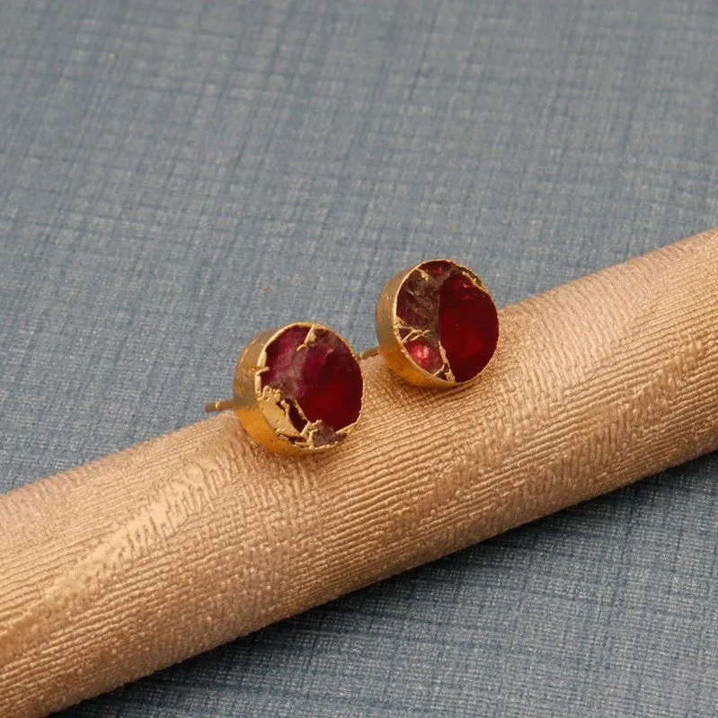 Ruby Coper Jade Mohave Stud Earring