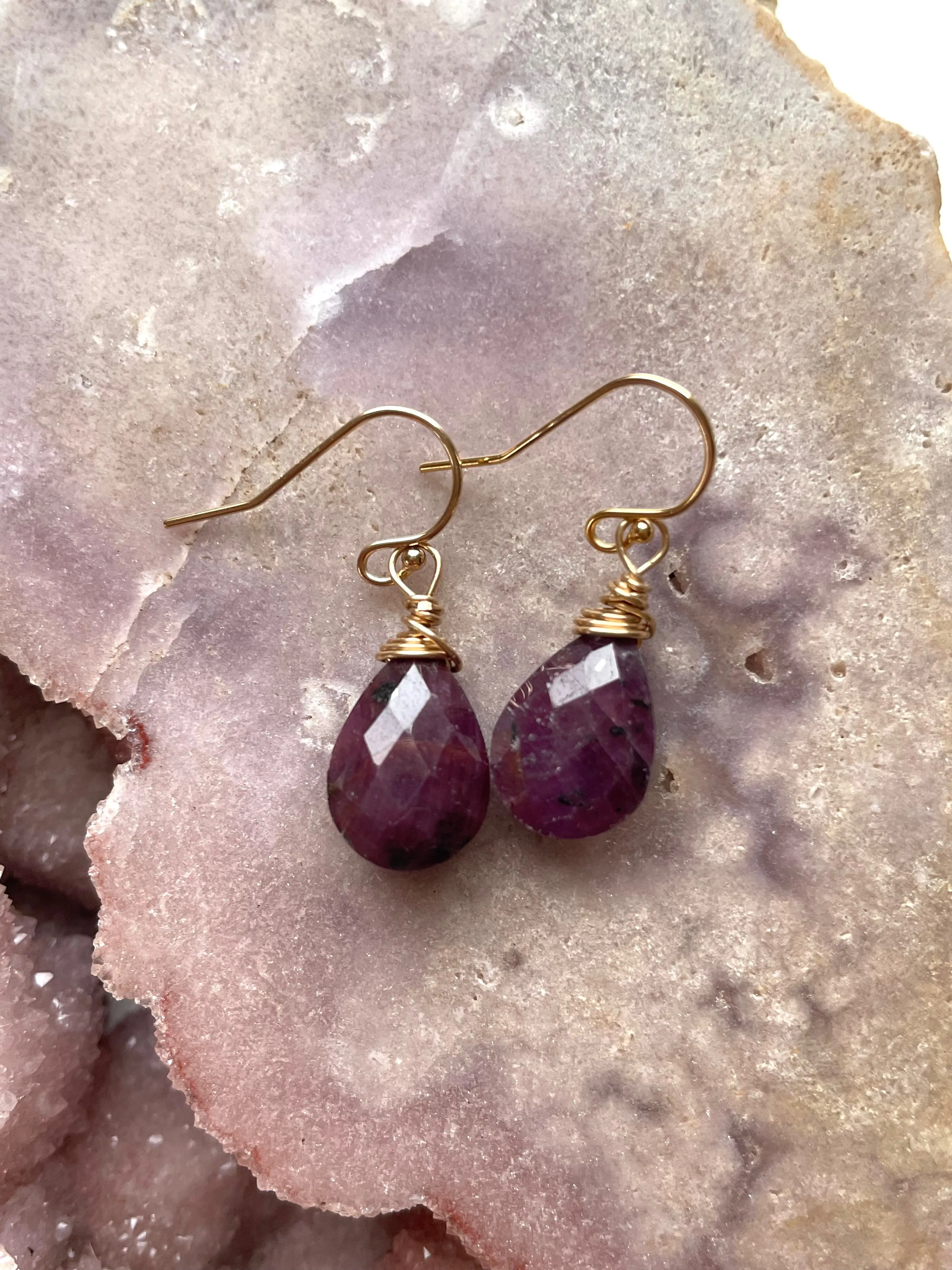 Ruby Teardrop Earrings