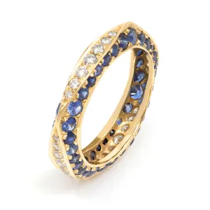 Sapphire & Diamond Keshet Ring in Yellow Gold