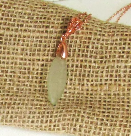 Sea Glass Pendant Necklace Pale Green