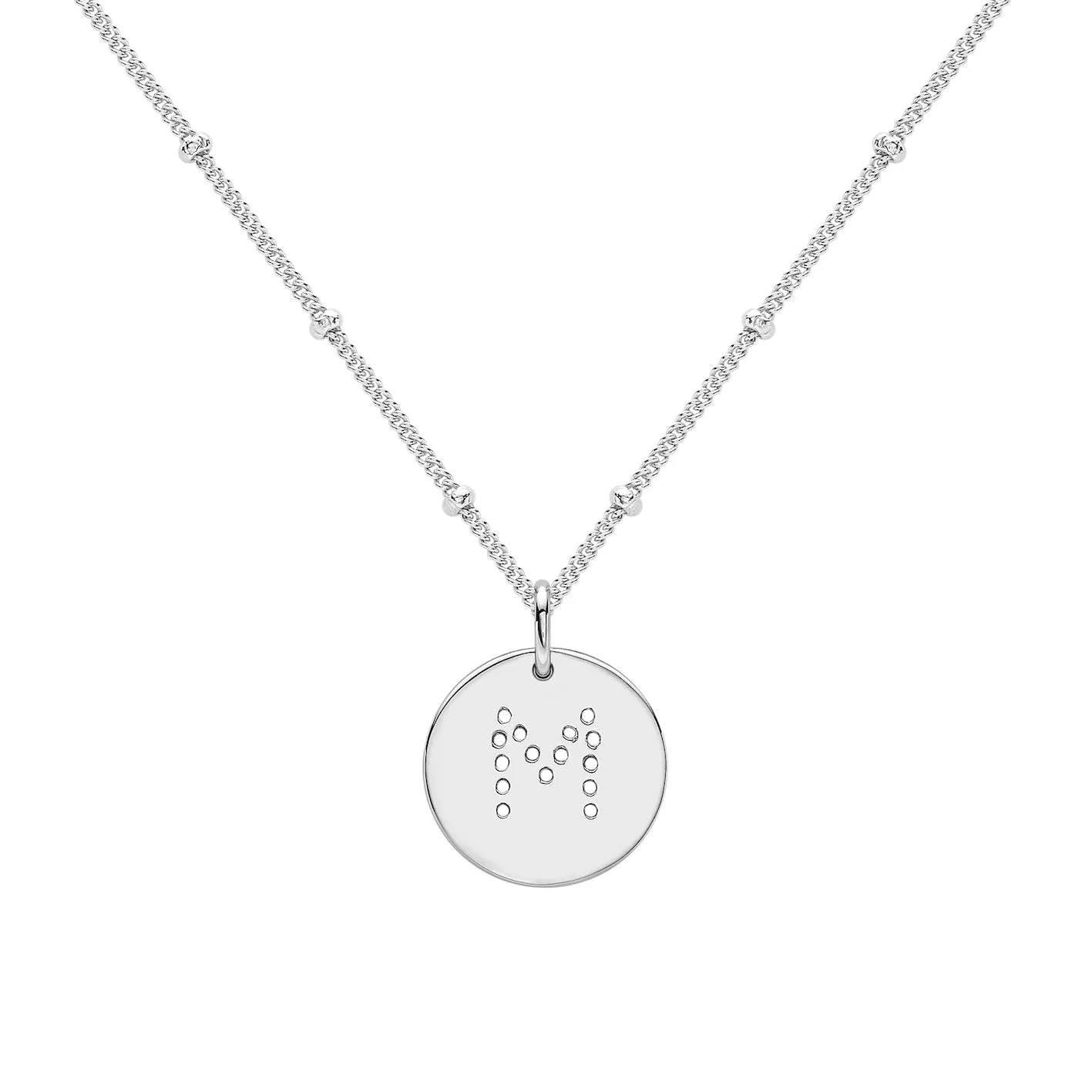 Silver Alphabet M Necklace