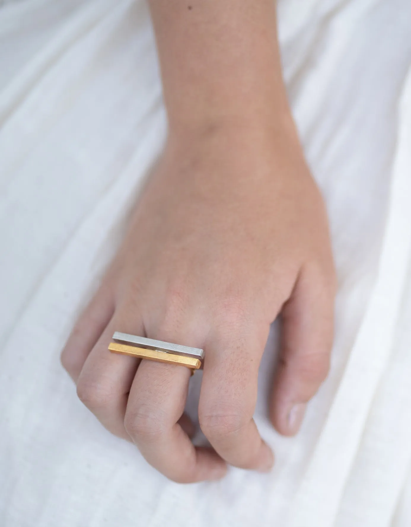 Silver Brass Rings-Oblique