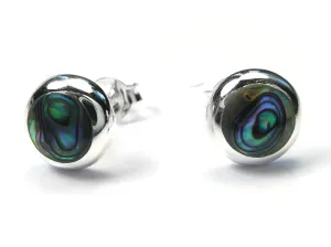 Silver Earrings - Paua Shell Small