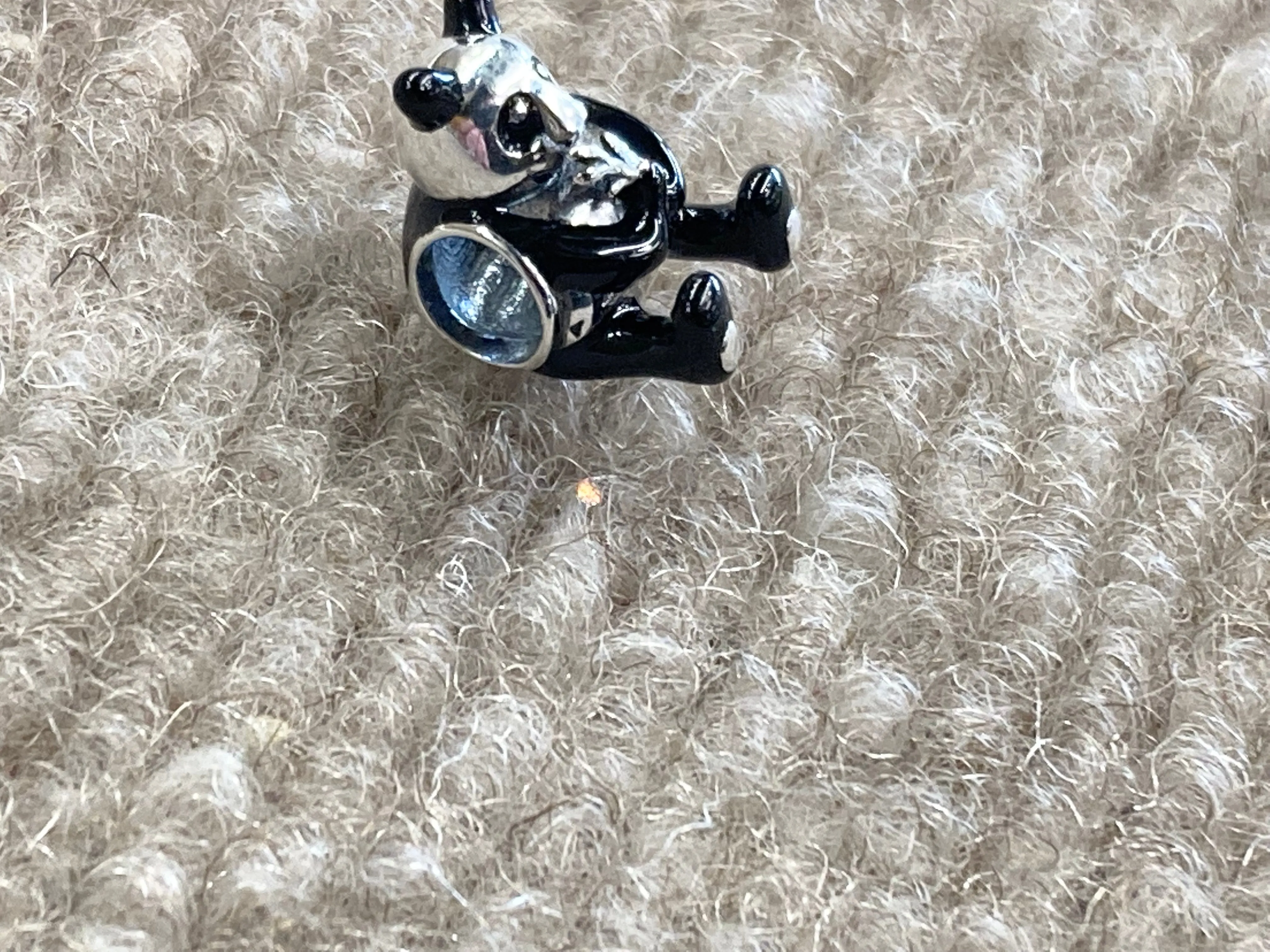 Silver Panda Bead