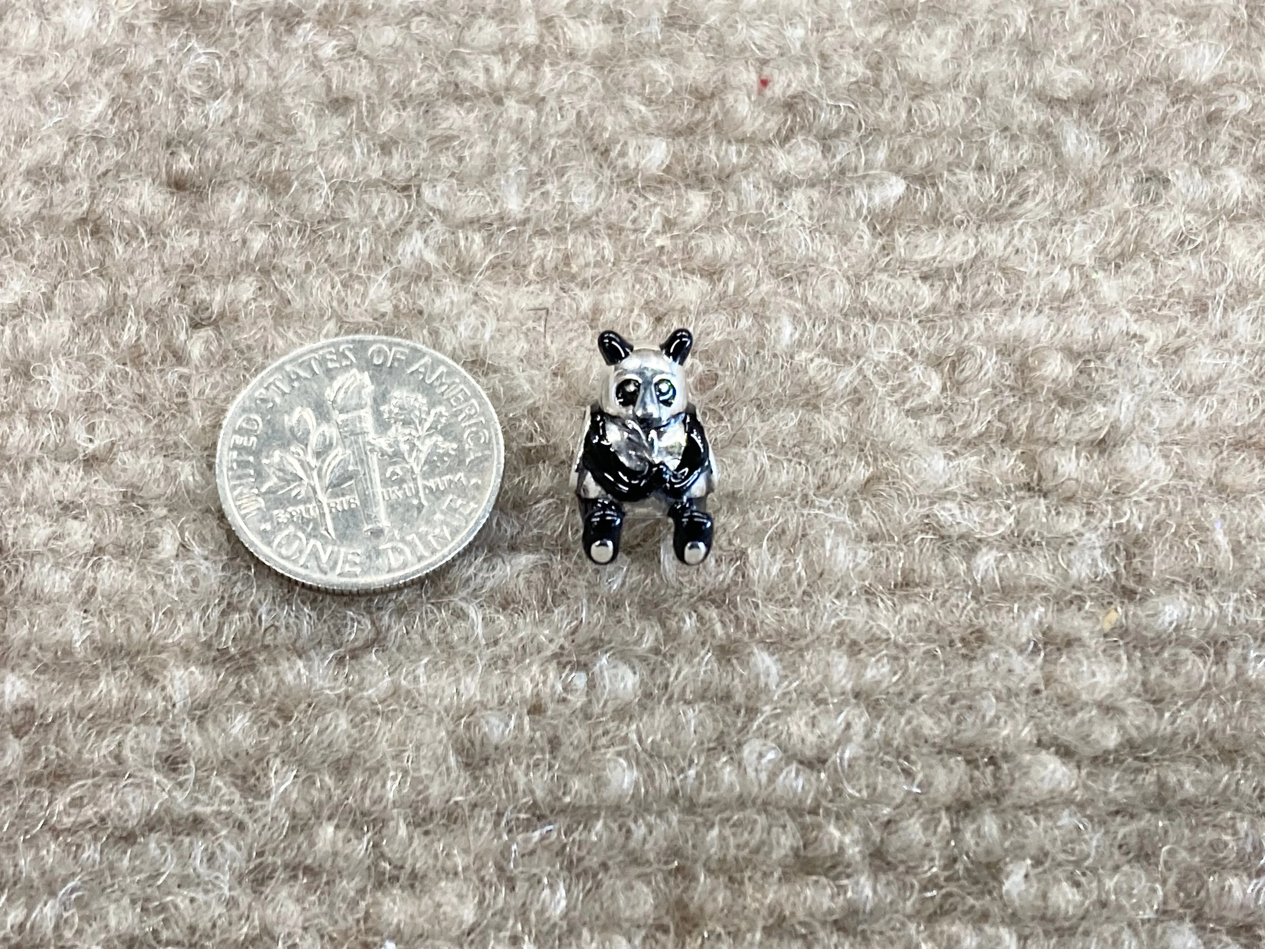 Silver Panda Bead