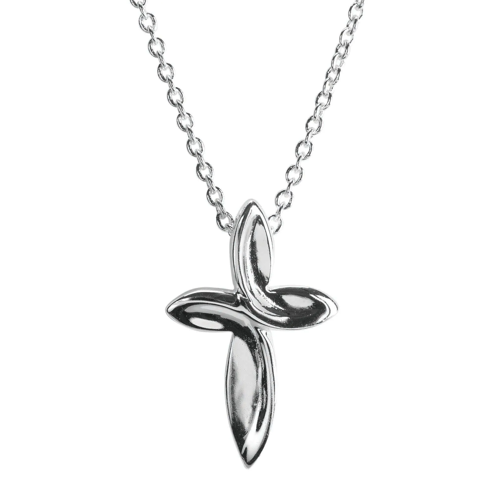 Silver Plated Mini Mobius Cross Necklace