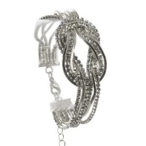 Silver Rhinestone Knot Bracelet