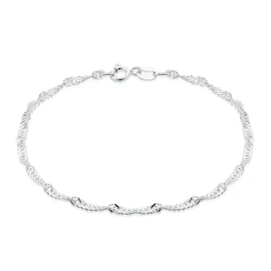 Sterling Silver 18.5cm Singapore Bracelet