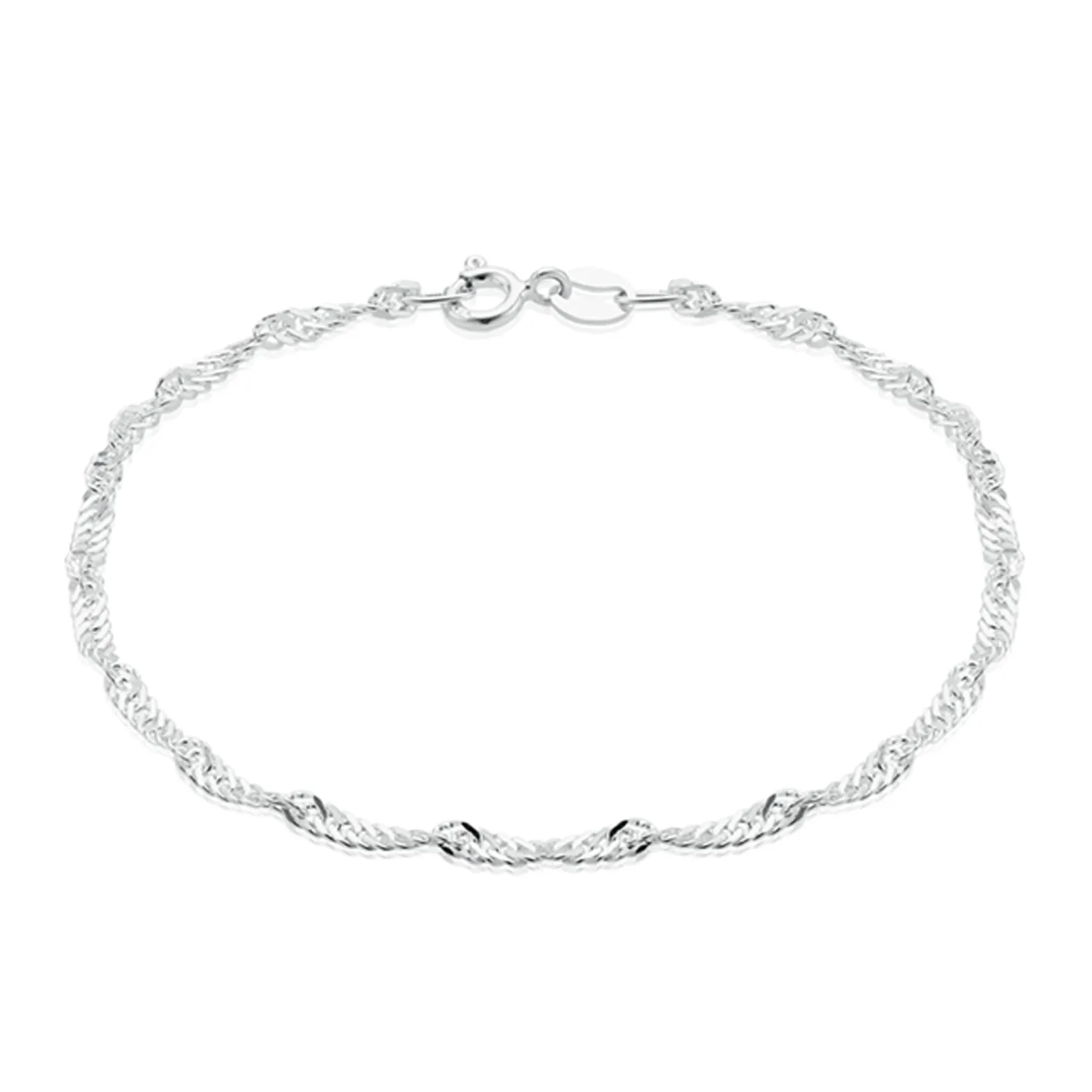 Sterling Silver 18.5cm Singapore Bracelet