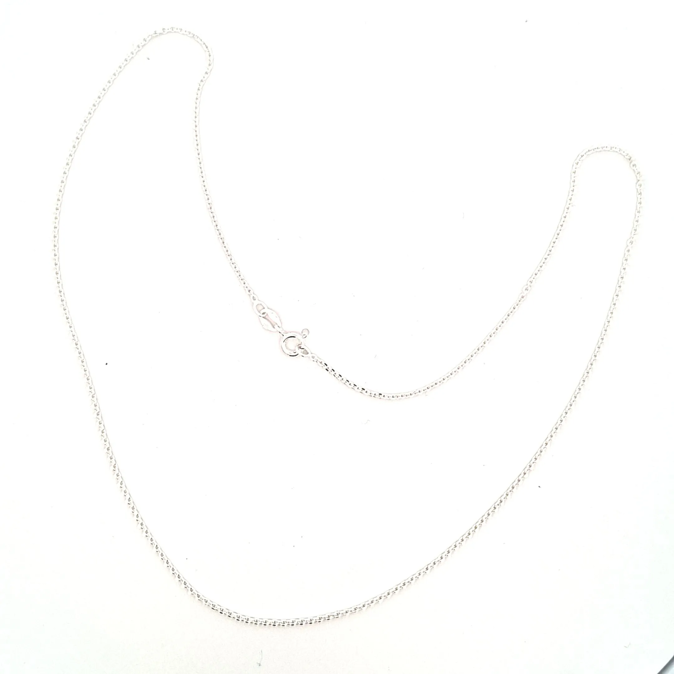 Sterling silver 18"/46cm diamond cut cable chain, strong chain with a good width to weight ratio, 0.8mm width, suitable for pendants 27475