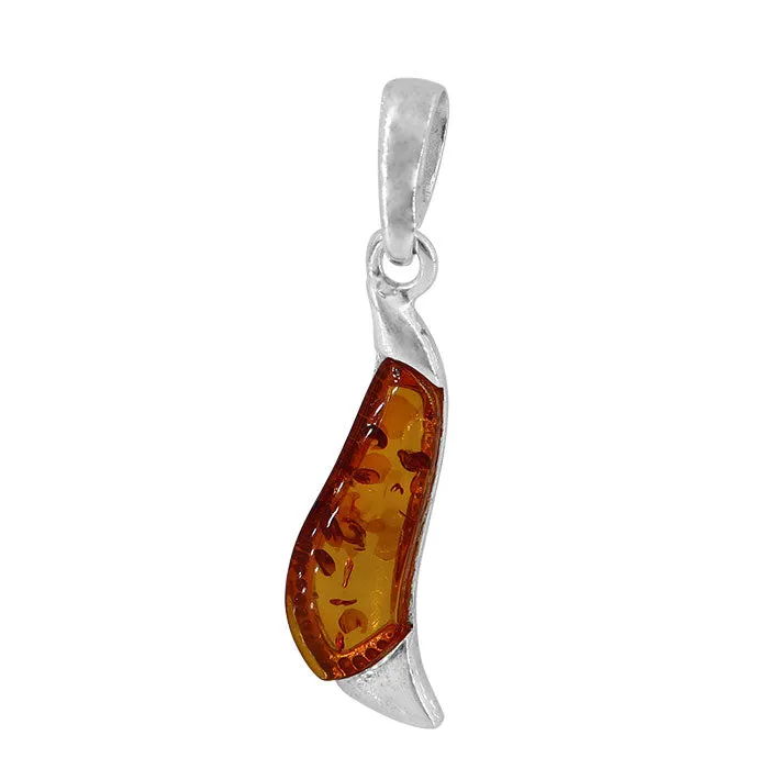 Sterling silver amber pendants