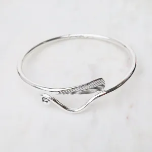 Sterling Silver Bangle with Vine & Leaf