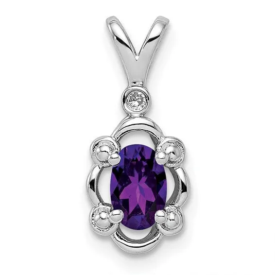 Sterling Silver Gemstone & Diamond Pendants