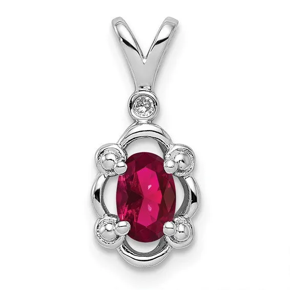 Sterling Silver Gemstone & Diamond Pendants