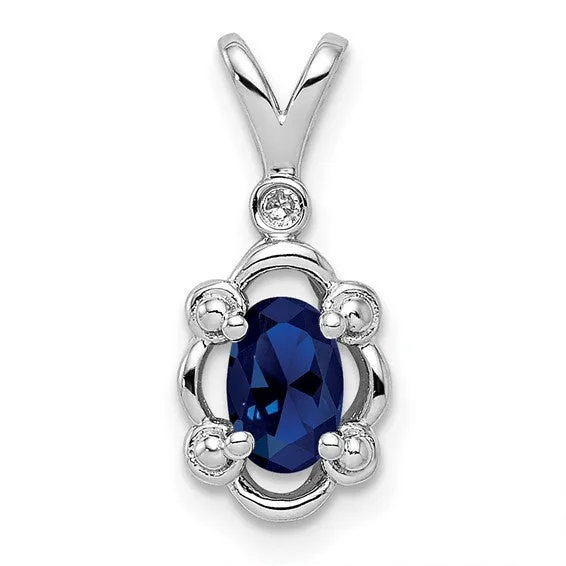 Sterling Silver Gemstone & Diamond Pendants