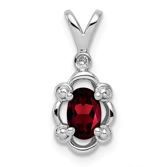 Sterling Silver Gemstone & Diamond Pendants