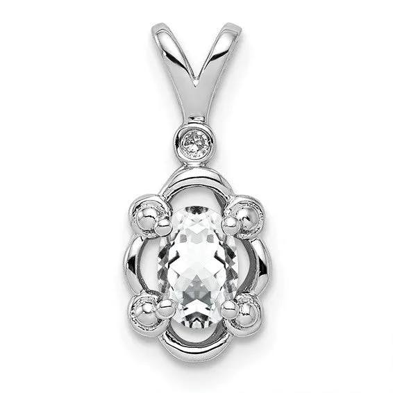 Sterling Silver Gemstone & Diamond Pendants