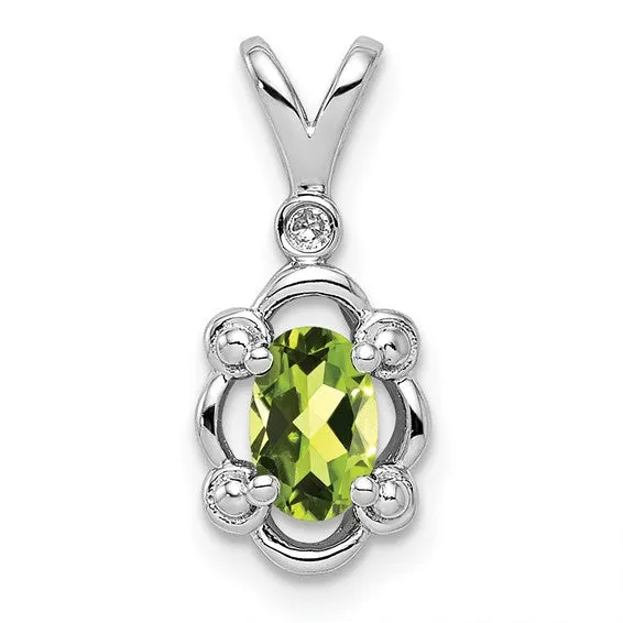 Sterling Silver Gemstone & Diamond Pendants