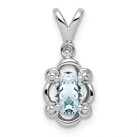 Sterling Silver Gemstone & Diamond Pendants