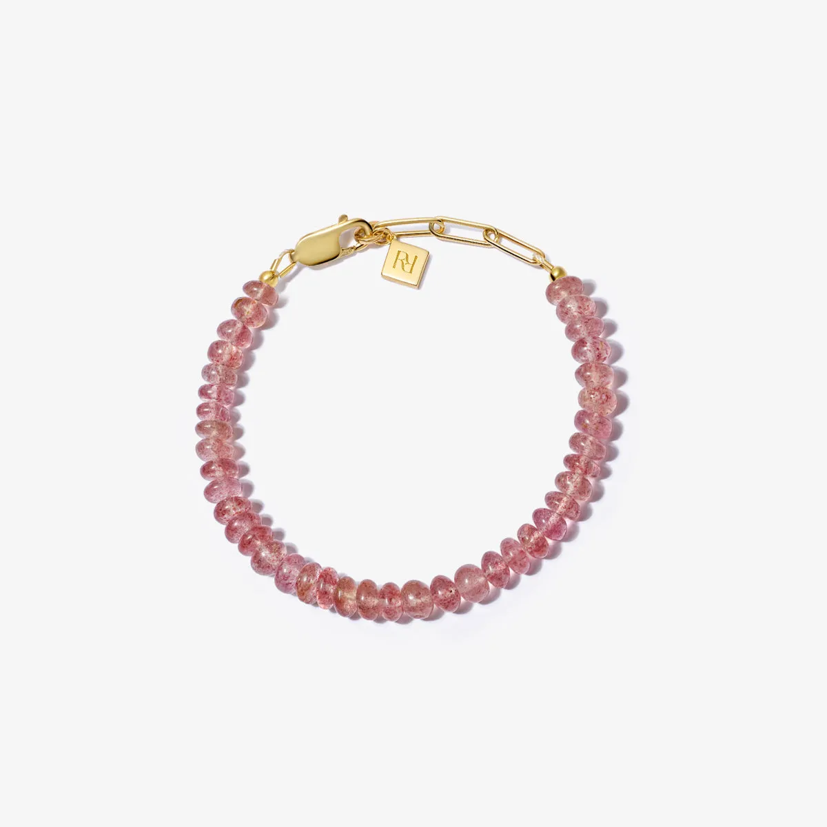 STRAWBERRY QUARTZ CANDY BEADS BRACELET