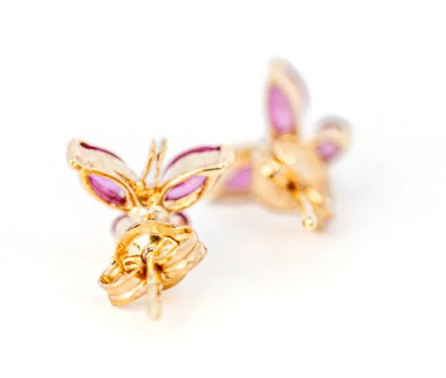 Stunning 9ct Yellow Gold Ruby Stud Earrings - A Touch of Timeless Elegance