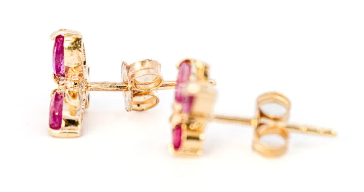 Stunning 9ct Yellow Gold Ruby Stud Earrings - A Touch of Timeless Elegance