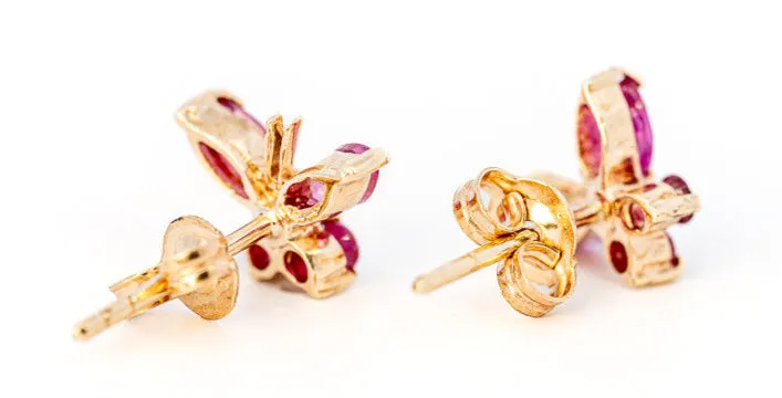 Stunning 9ct Yellow Gold Ruby Stud Earrings - A Touch of Timeless Elegance