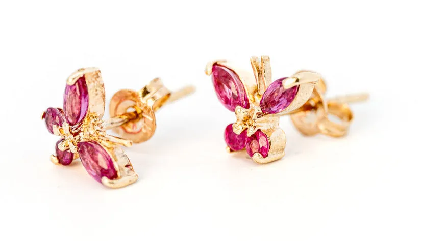 Stunning 9ct Yellow Gold Ruby Stud Earrings - A Touch of Timeless Elegance