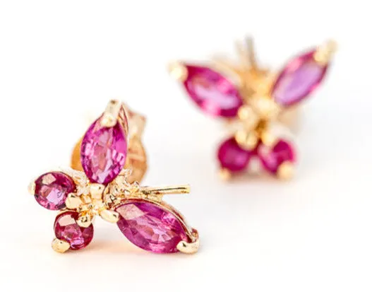 Stunning 9ct Yellow Gold Ruby Stud Earrings - A Touch of Timeless Elegance