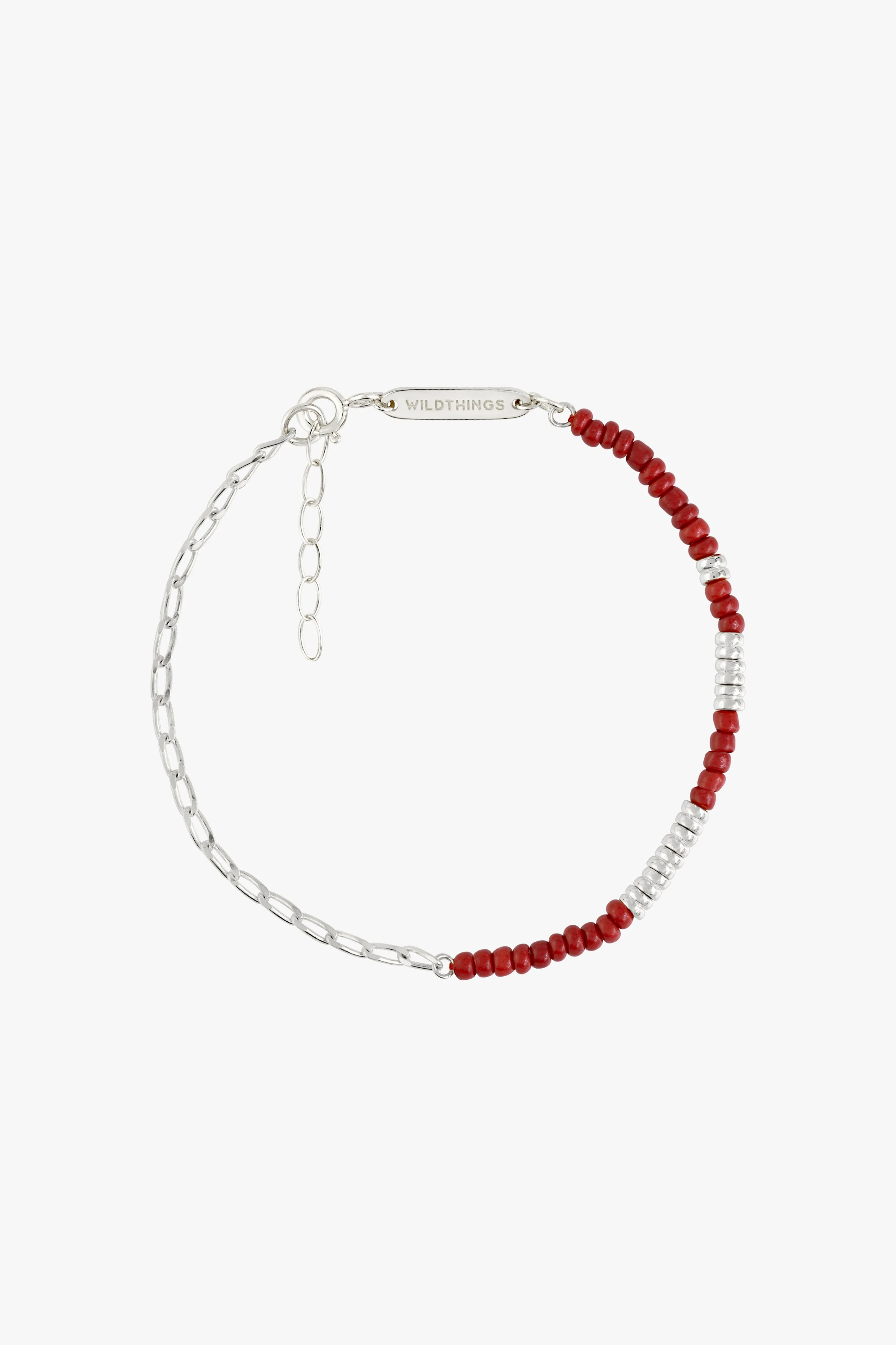 Think twice chain bracelet red silver