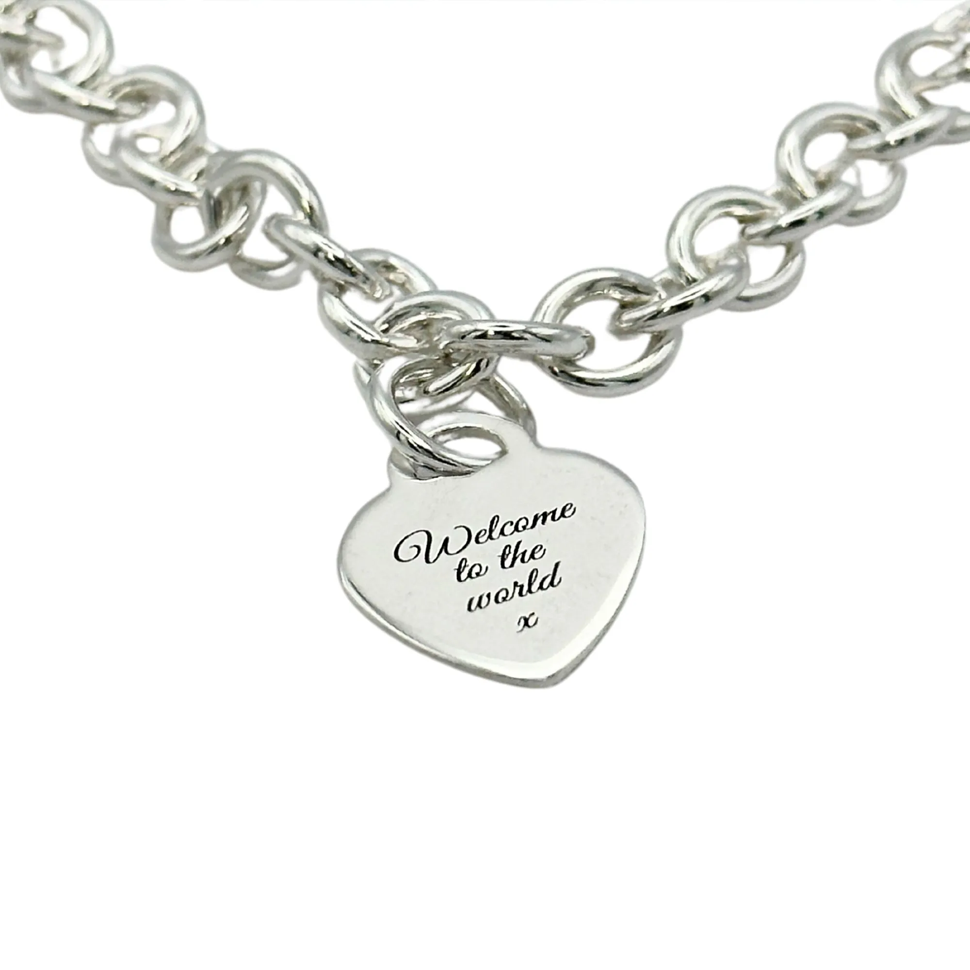 Tiny Heart Tag Personalised Silver Charm Bracelet