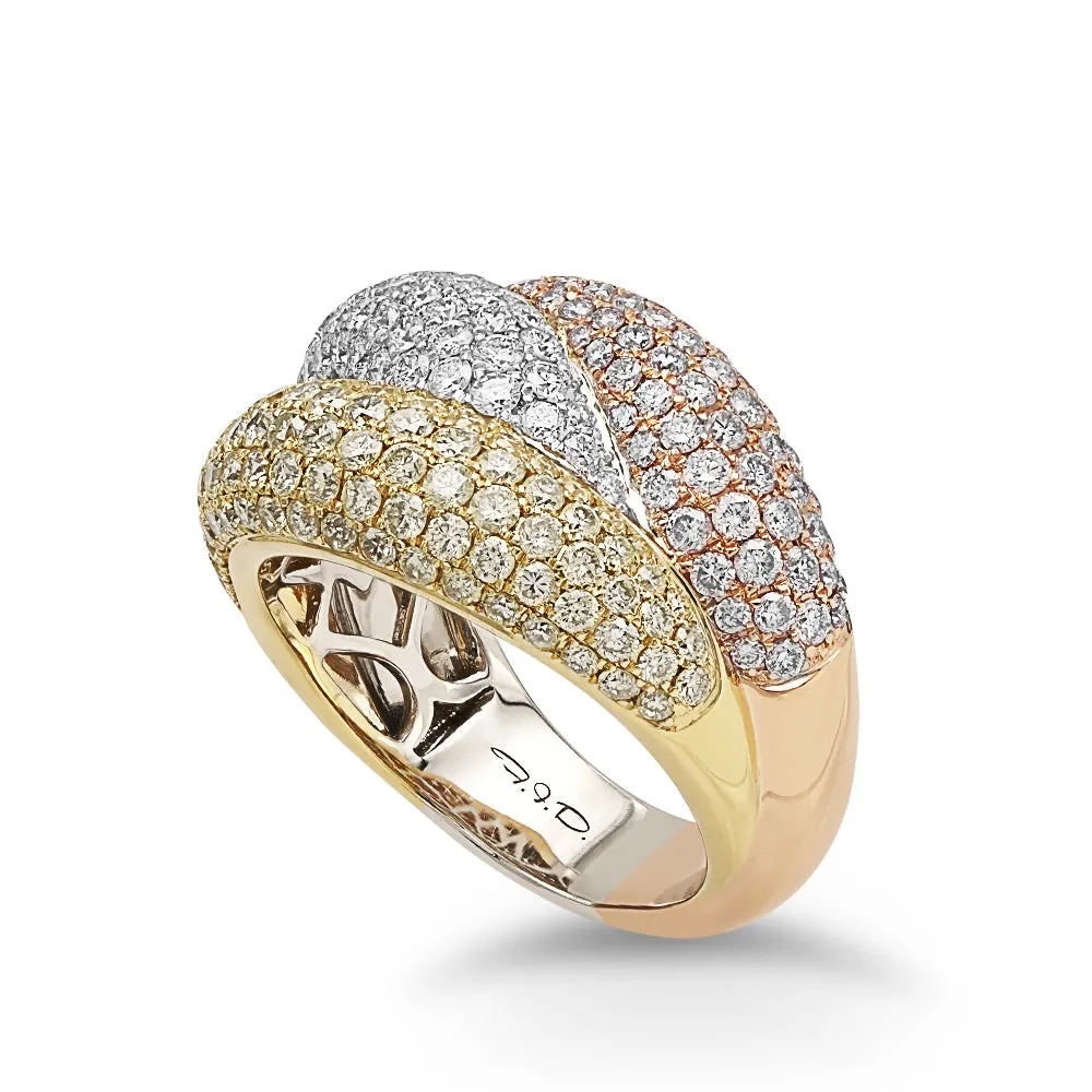 Tricolor Diamond Ring