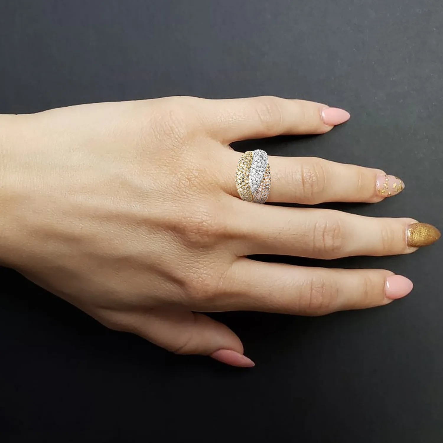 Tricolor Diamond Ring