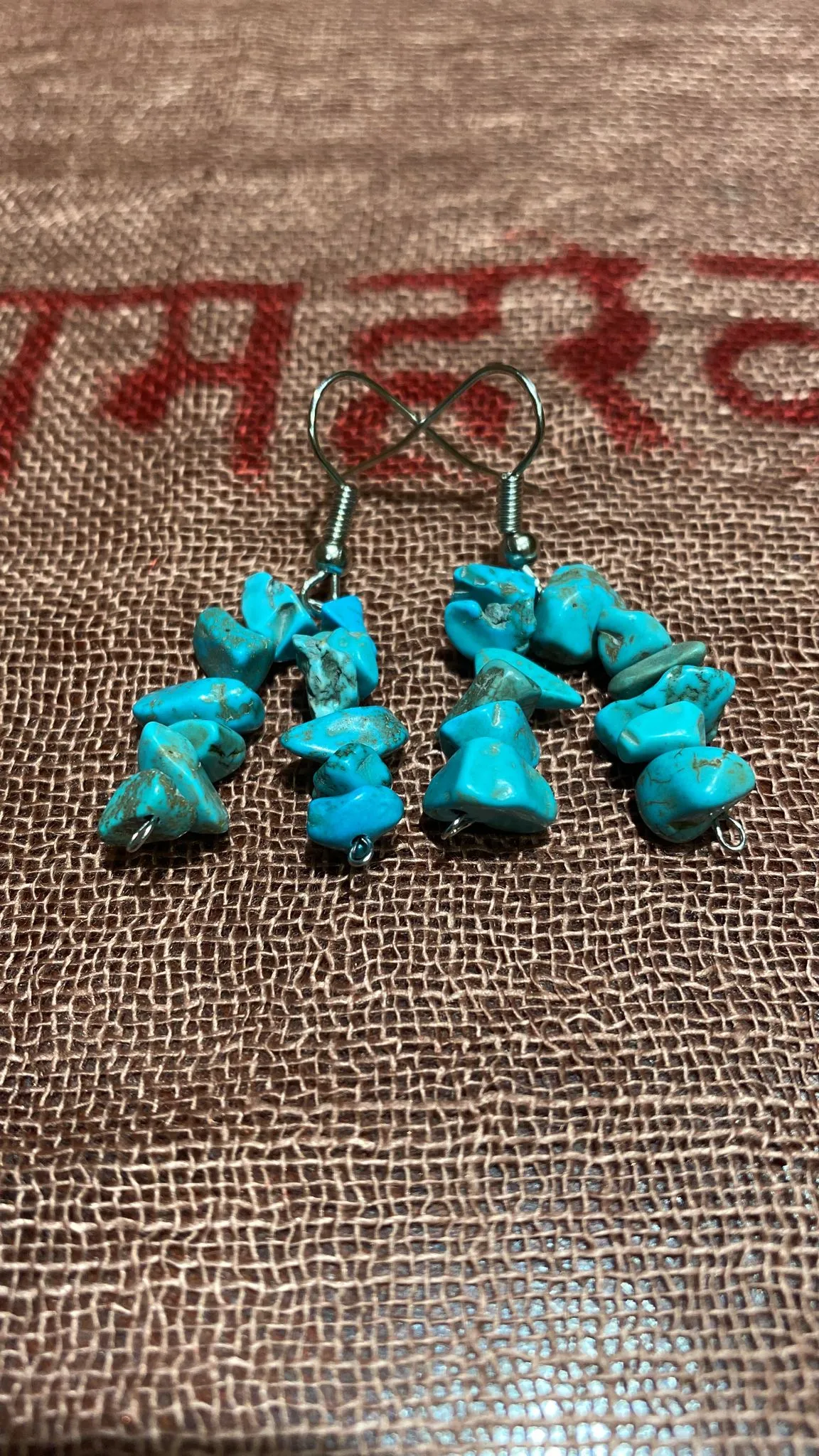 Turquoise Chips Dual-Strand Earrings