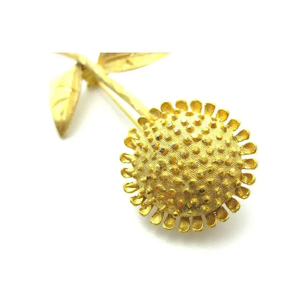 Vintage 1960's Gold Flower Brooch