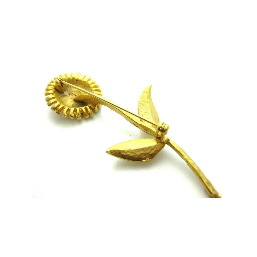 Vintage 1960's Gold Flower Brooch