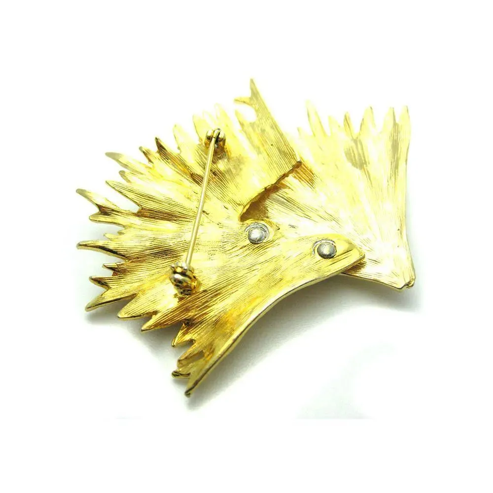 Vintage 1960s Gold Tone Leaf Brooch