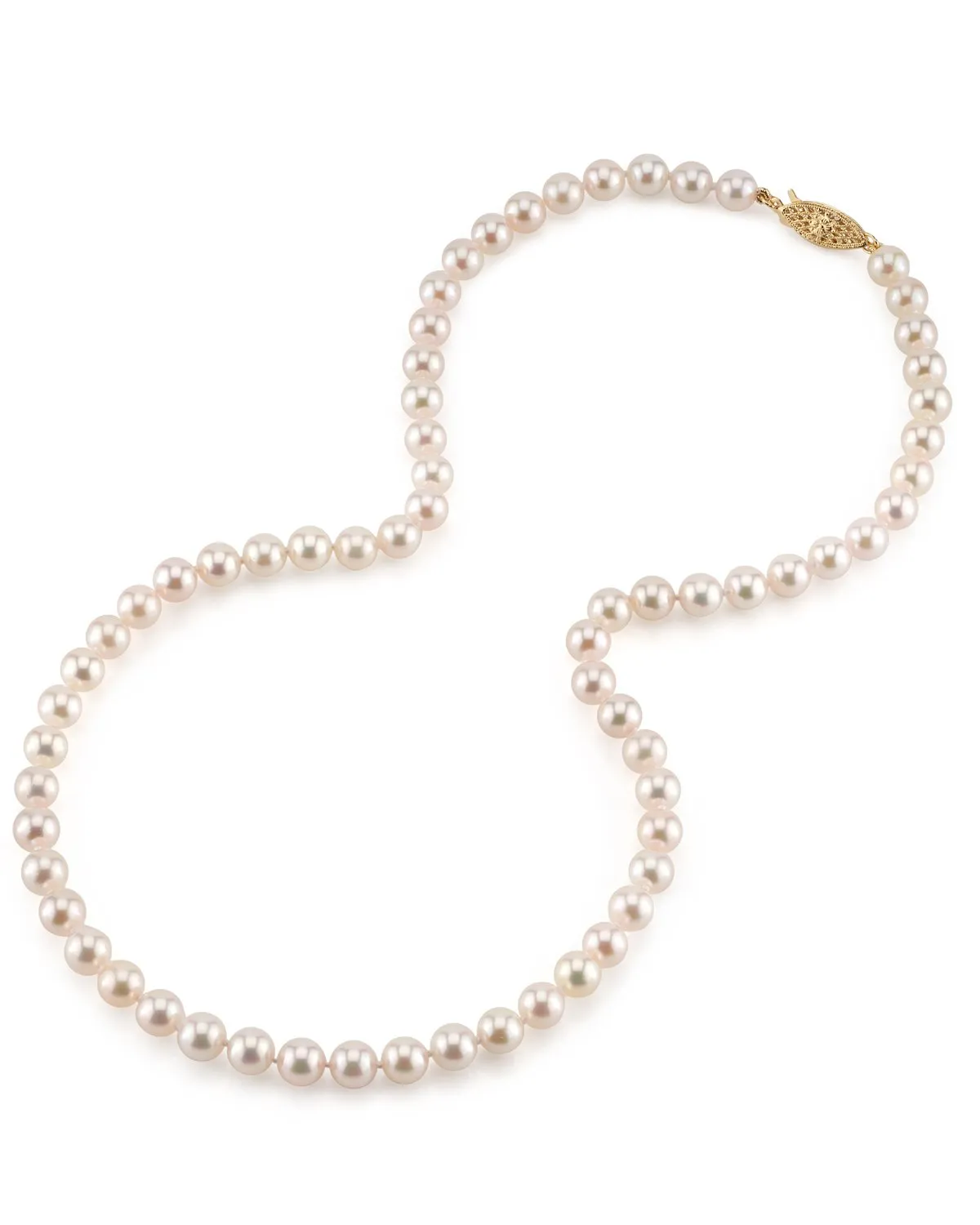 White Japanese Akoya Pearl Necklace, 6.0-6.5mm - AAA Quality