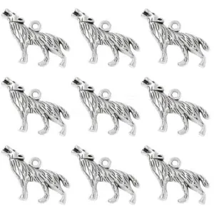 Wolf Silver Charms