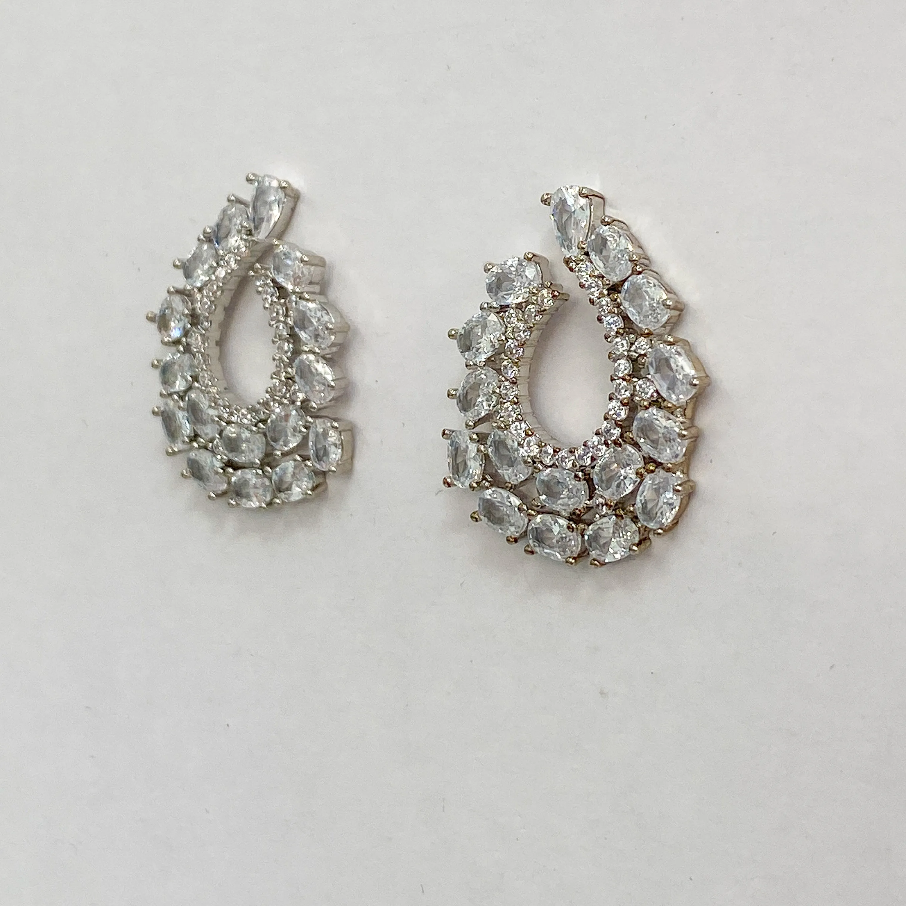 ZURI Silver Crystal Earrings